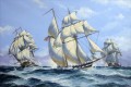 veleros ondas voleas batalla naval